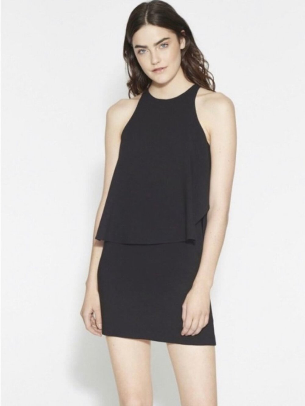 Halston Heritage Crepe Dress in Black Size 8